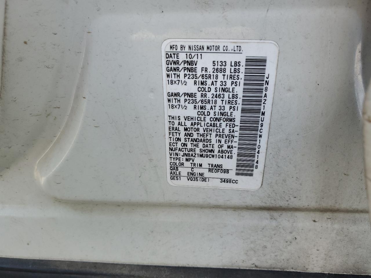 2012 Nissan Murano - Image 13