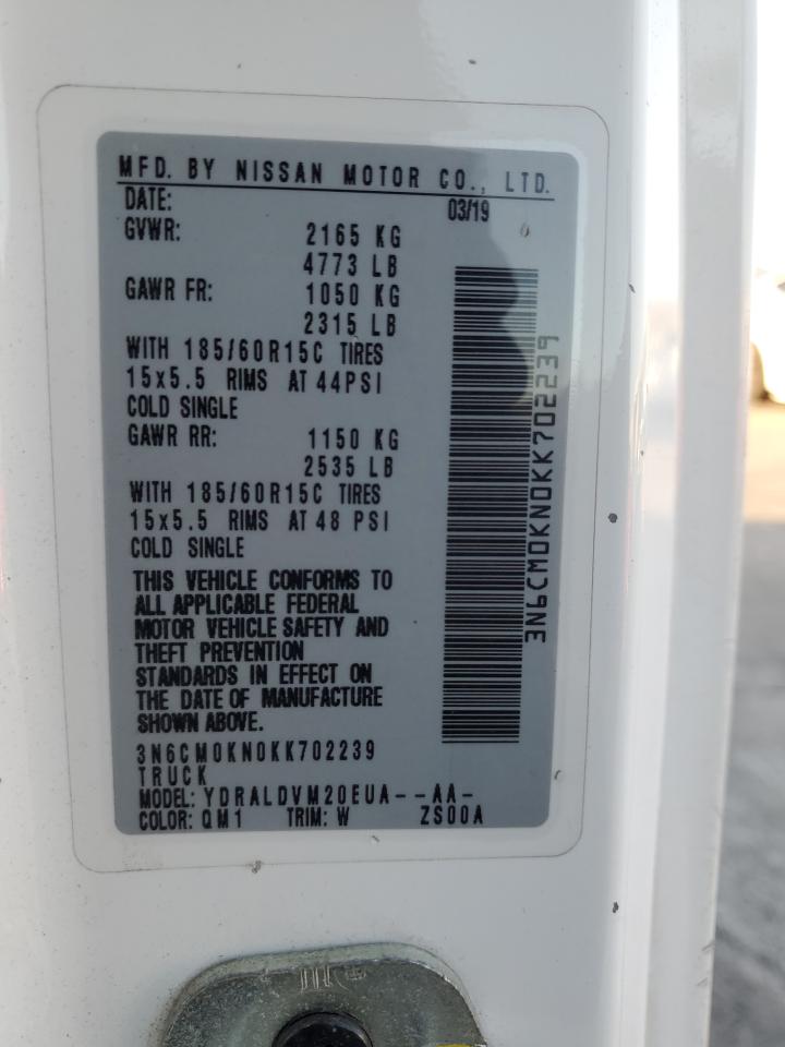 2019 Nissan Nv200 2.5S VIN: 3N6CM0KN7KK702240 Lot: 89132725