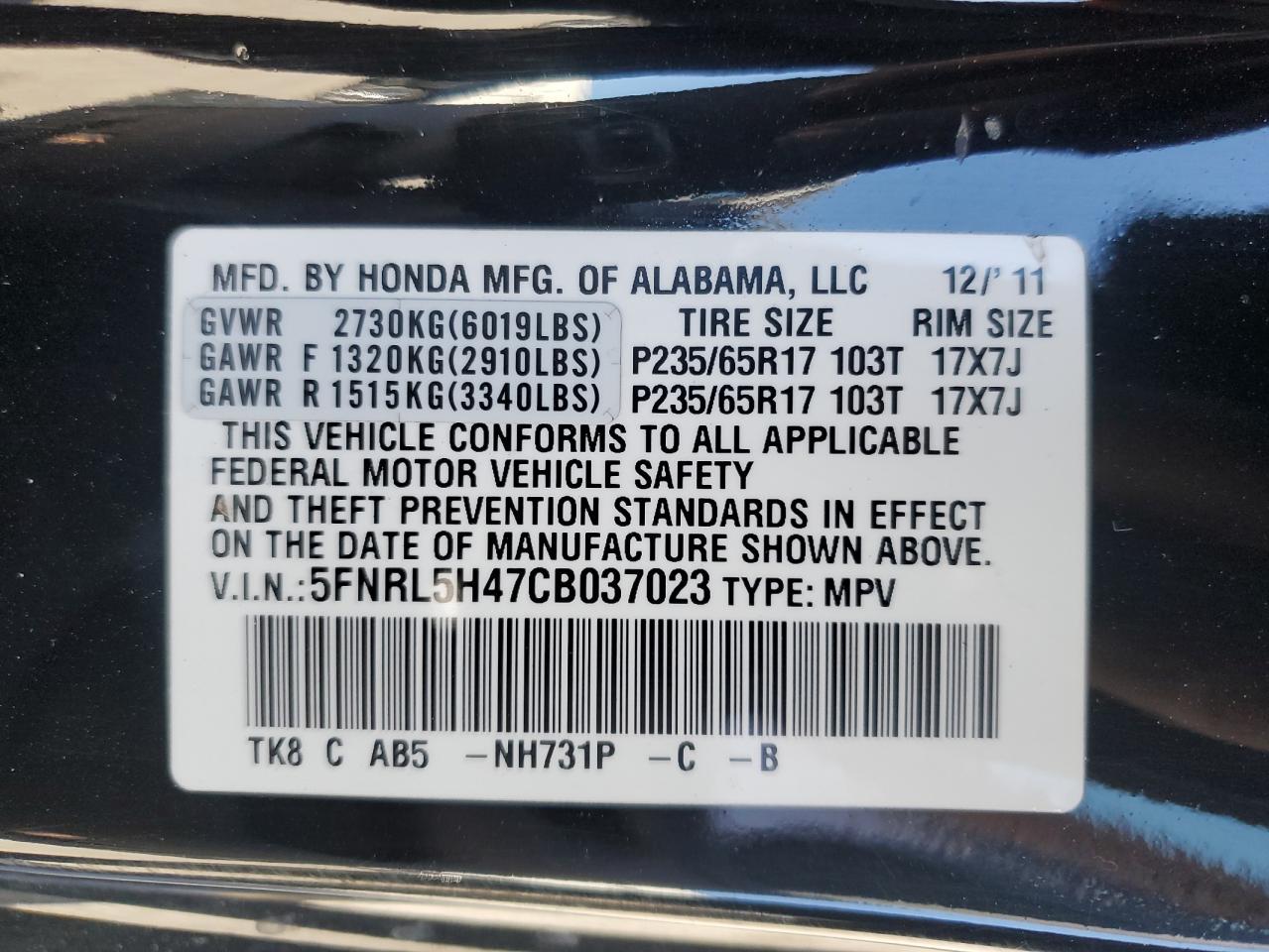 2012 Honda Odyssey - Image 15