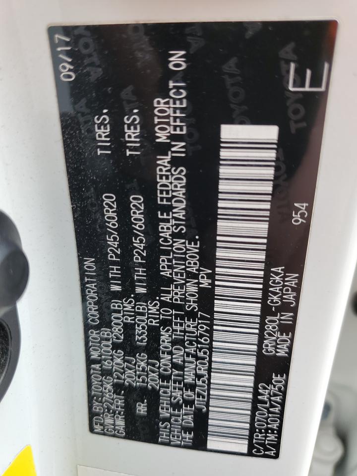 2018 Toyota 4Runner Sr5 VIN: JTEZU5JR0J5167917 Lot: 84085294