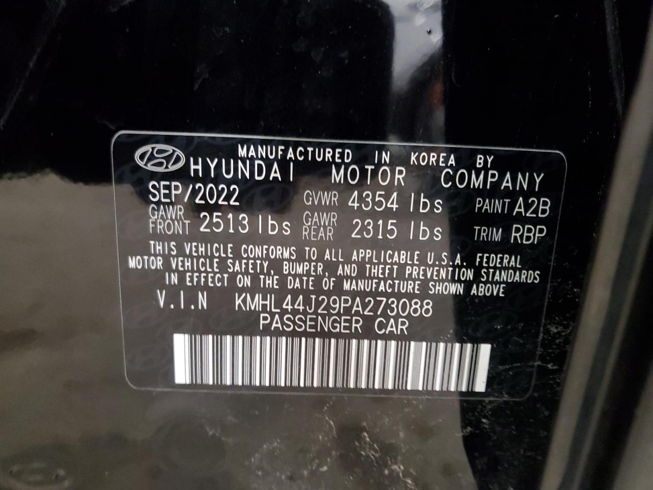 VIN KMHL44J29PA273088 2023 HYUNDAI SONATA no.12