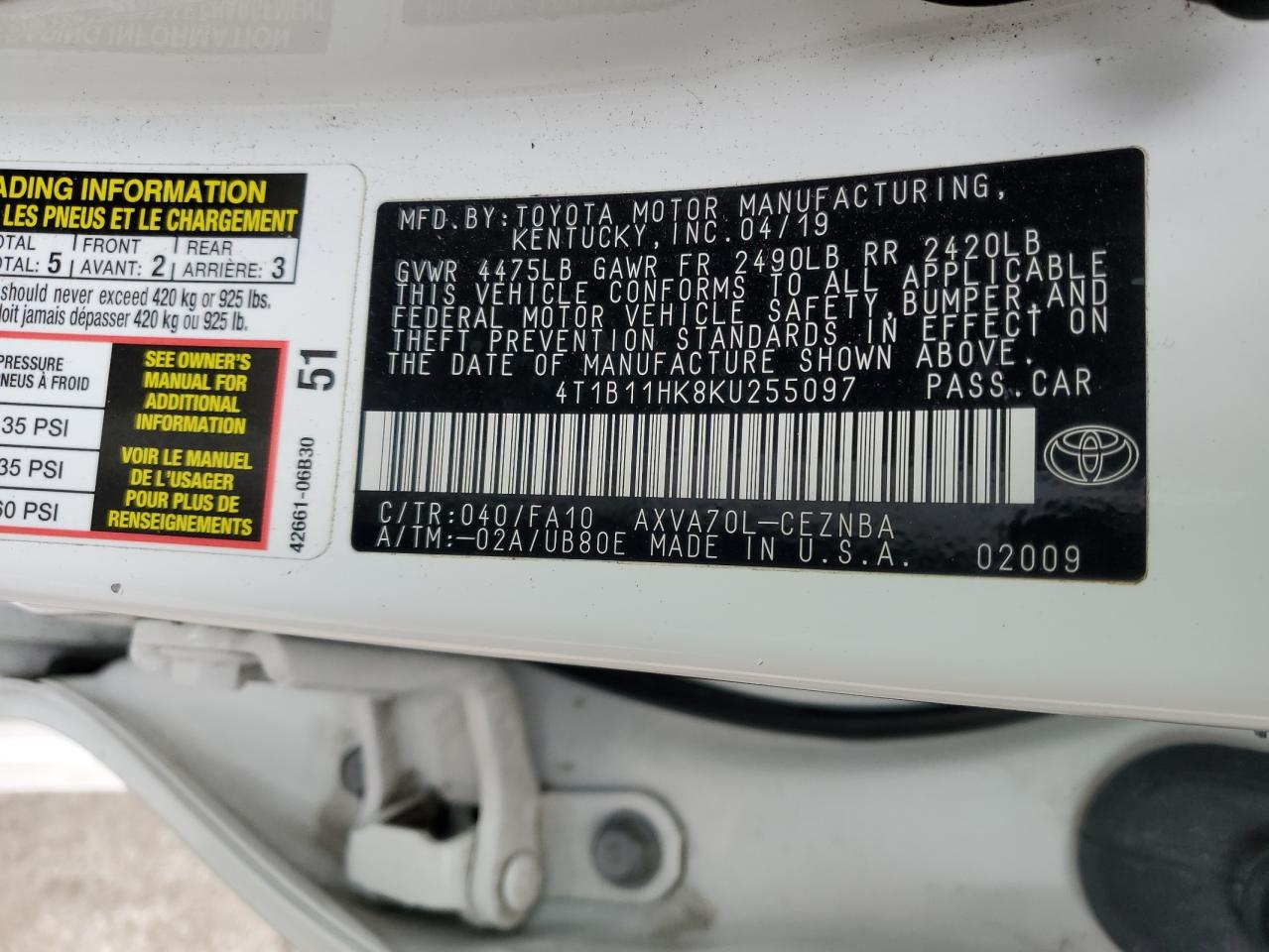 2019 Toyota Camry - Image 12