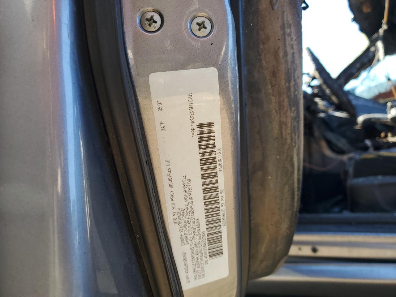 2008 Subaru Legacy 2.5I VIN: 4S3BL616487203885 Lot: 87607615