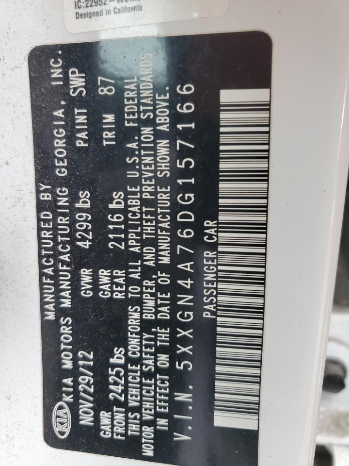 2013 Kia Optima Ex VIN: 5XXGN4A76DG157166 Lot: 88166645