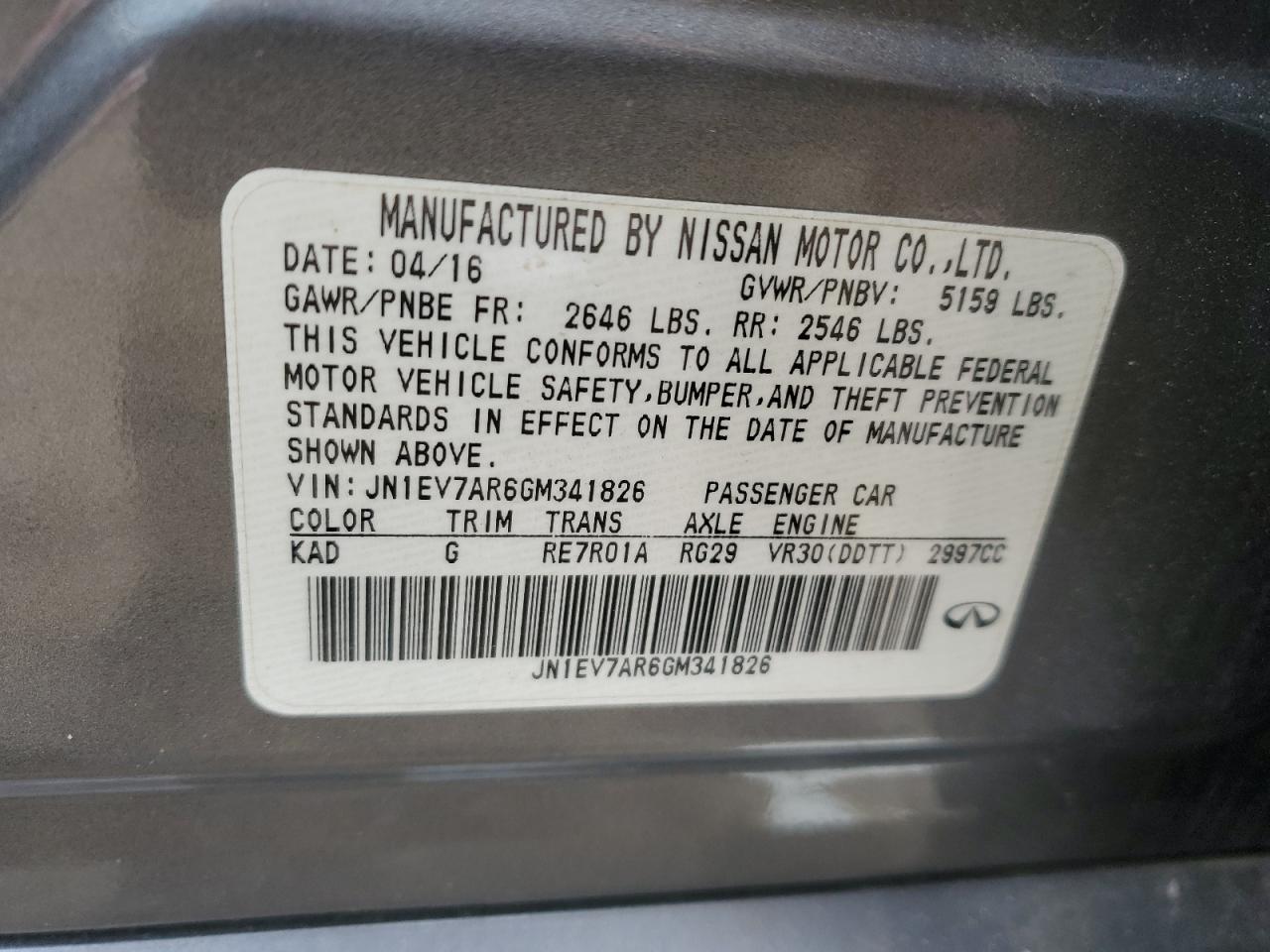 2016 Infiniti Q50 - Image 12
