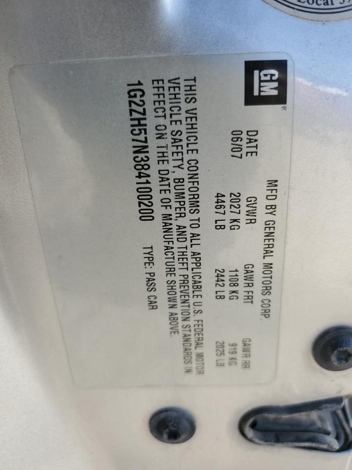 2008 Pontiac G6 Gt VIN: 1G2ZH57N384100200 Lot: 89020535