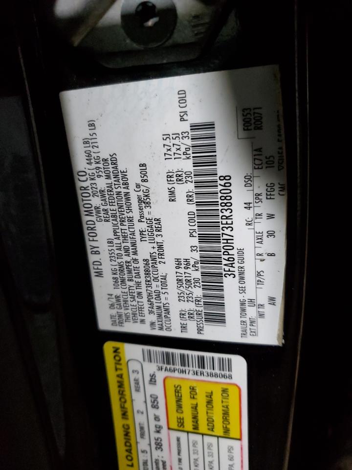 VIN 3FA6P0H73ER388068 2014 FORD FUSION no.13