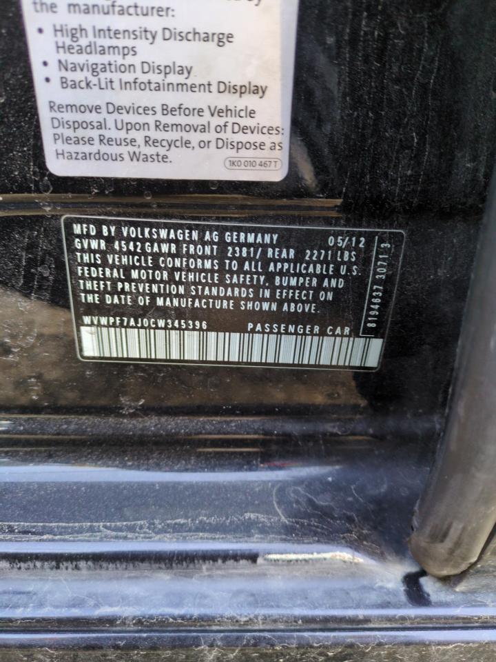 2012 Volkswagen Golf R VIN: WVWPF7AJ0CW345396 Lot: 88099965