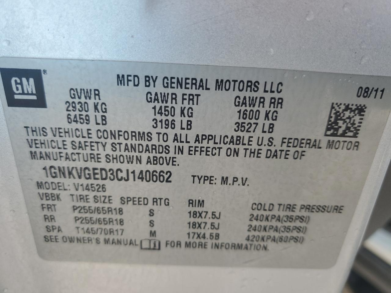 2012 Chevrolet Traverse - Image 13