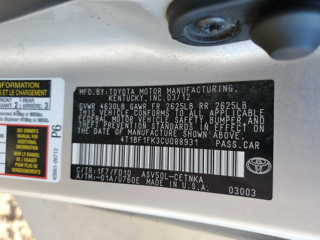 2012 Toyota Camry - Image 12