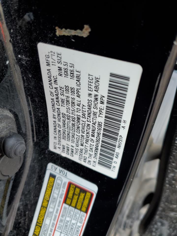 2013 Honda Cr-V Lx VIN: 2HKRM4H36DH616585 Lot: 86377954