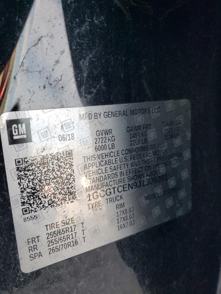 2018 Chevrolet Colorado Lt VIN: 1GCGTCEN9J1309201 Lot: 88847135