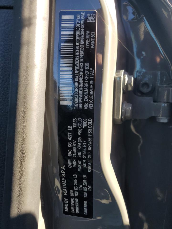 2019 Jeep Renegade Latitude VIN: ZACNJABB1KPK91836 Lot: 87724545