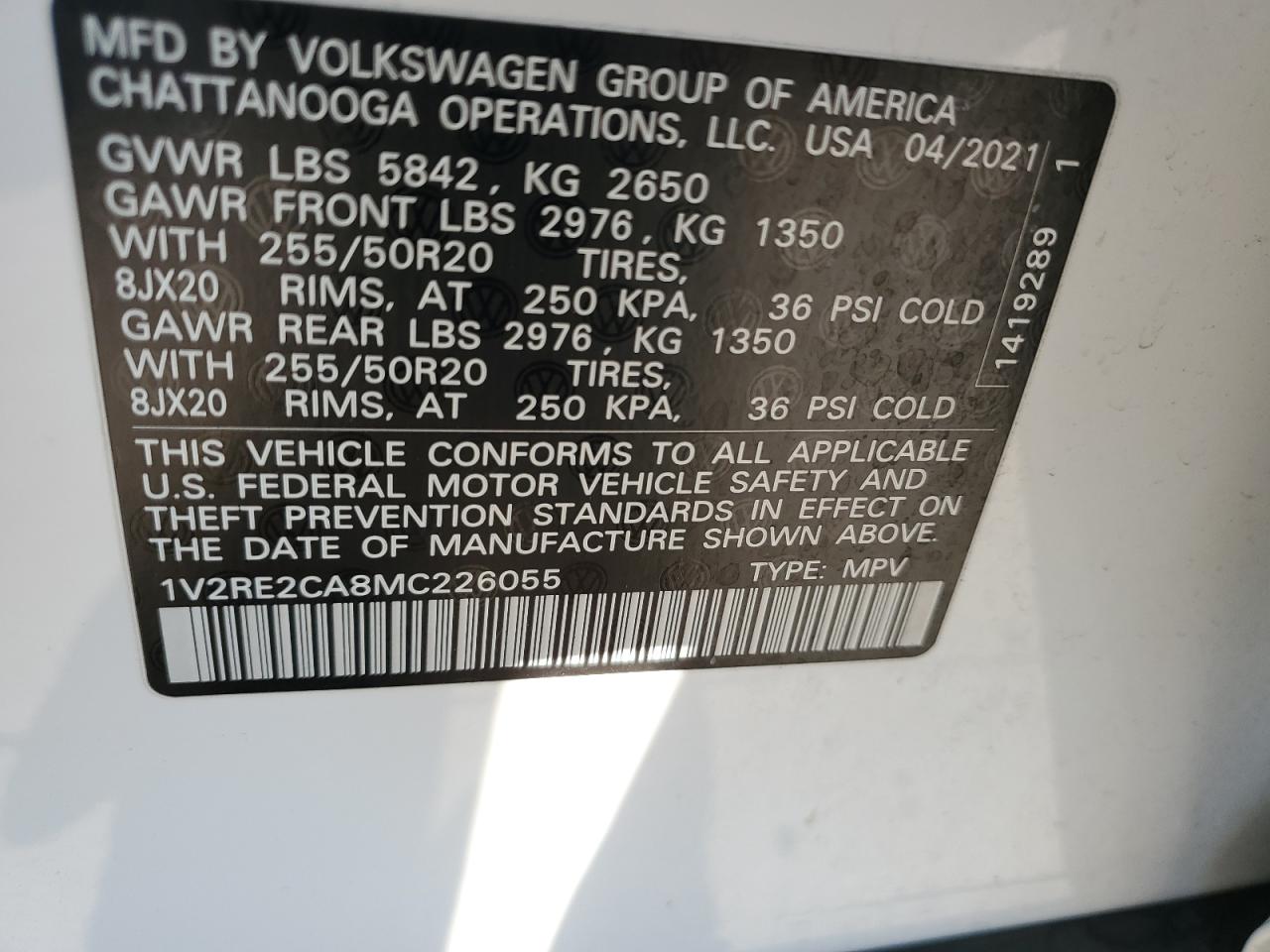 2021 Volkswagen Atlas - Image 15