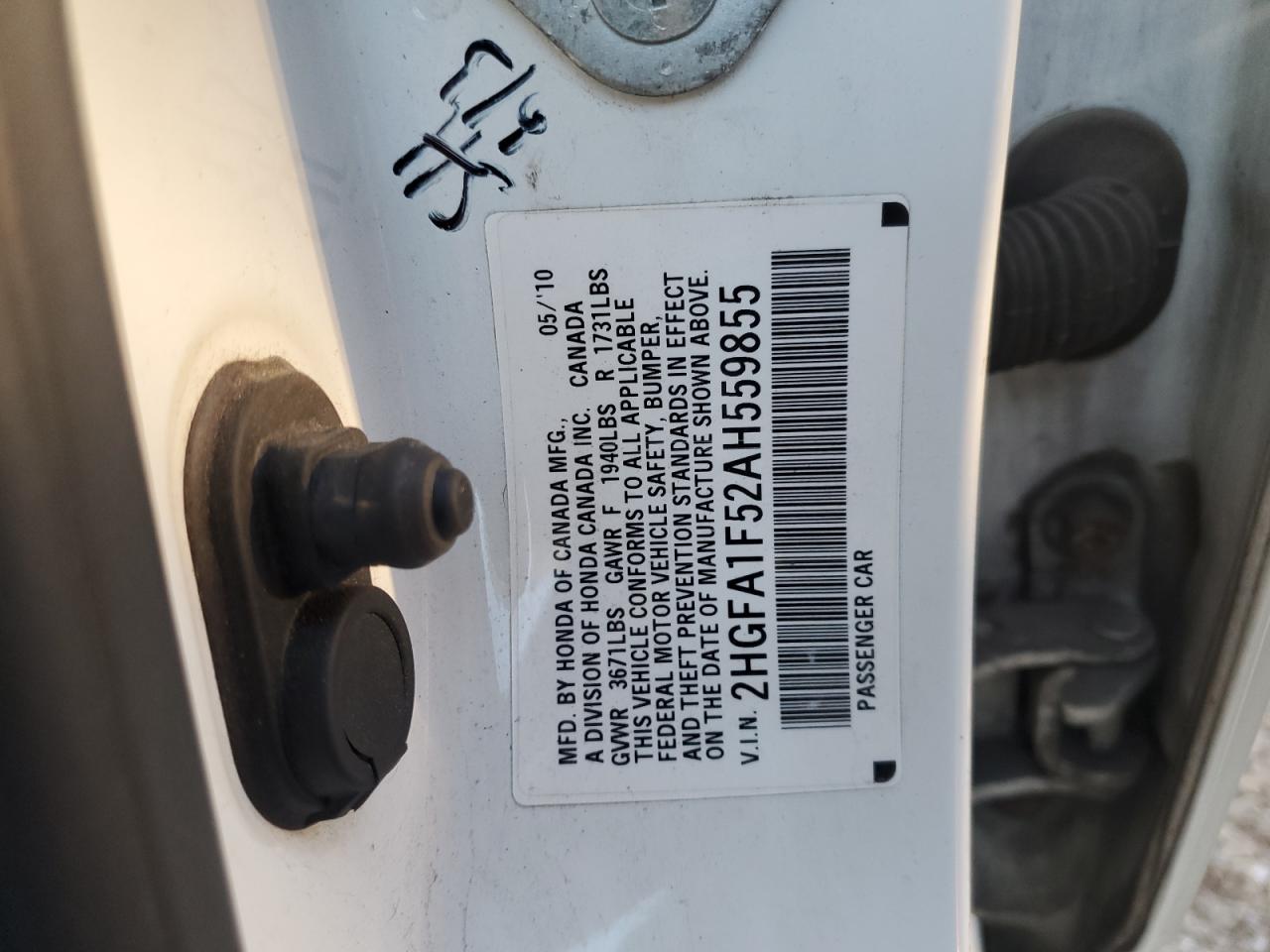 2010 Honda Civic Lx VIN: 2HGFA1F52AH559855 Lot: 88149715