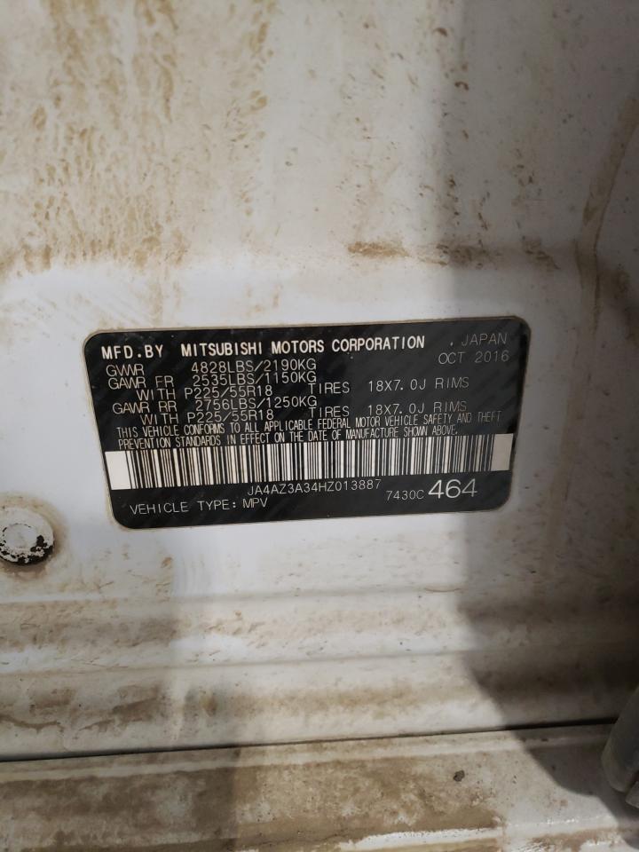 2017 Mitsubishi Outlander Se VIN: JA4AZ3A34HZ013887 Lot: 88342295