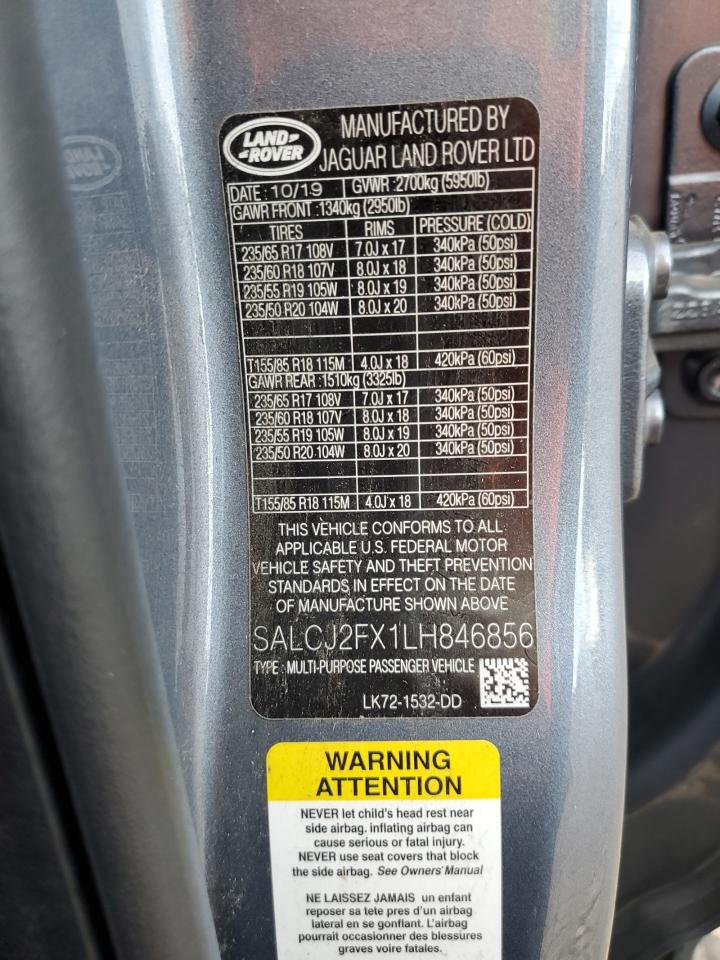 2020 Land Rover Discovery Sport S VIN: SALCJ2FX1LH846856 Lot: 42628505