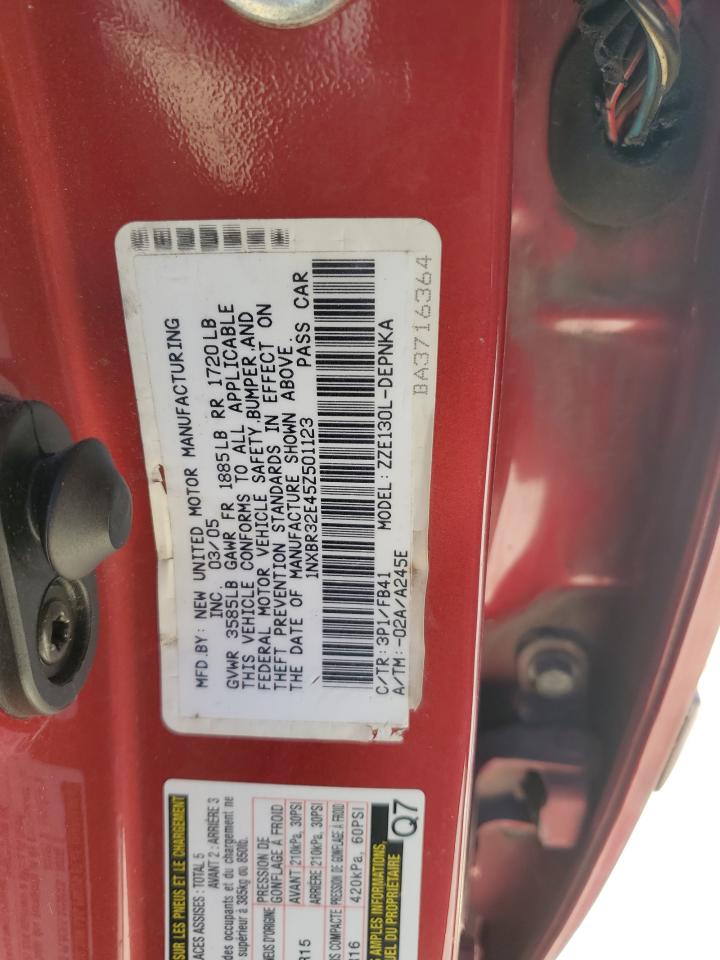 2005 Toyota Corolla Ce VIN: 1NXBR32E45Z501123 Lot: 87551275