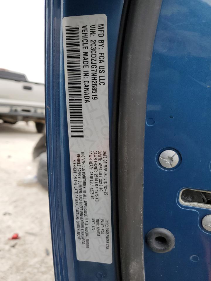 2022 Dodge Challenger Gt VIN: 2C3CDZJG7NH268519 Lot: 87206194