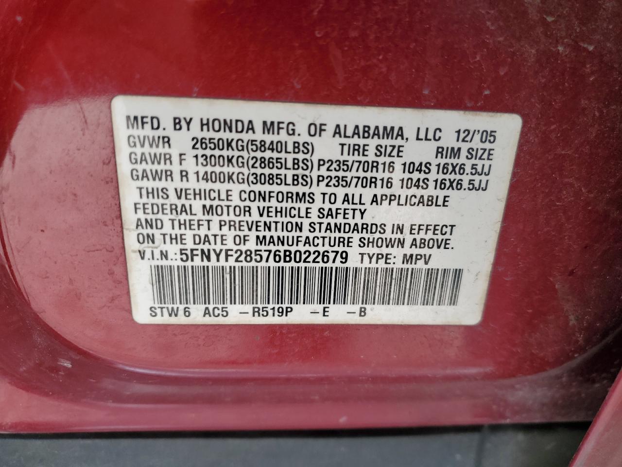 2006 Honda Pilot - Image 13
