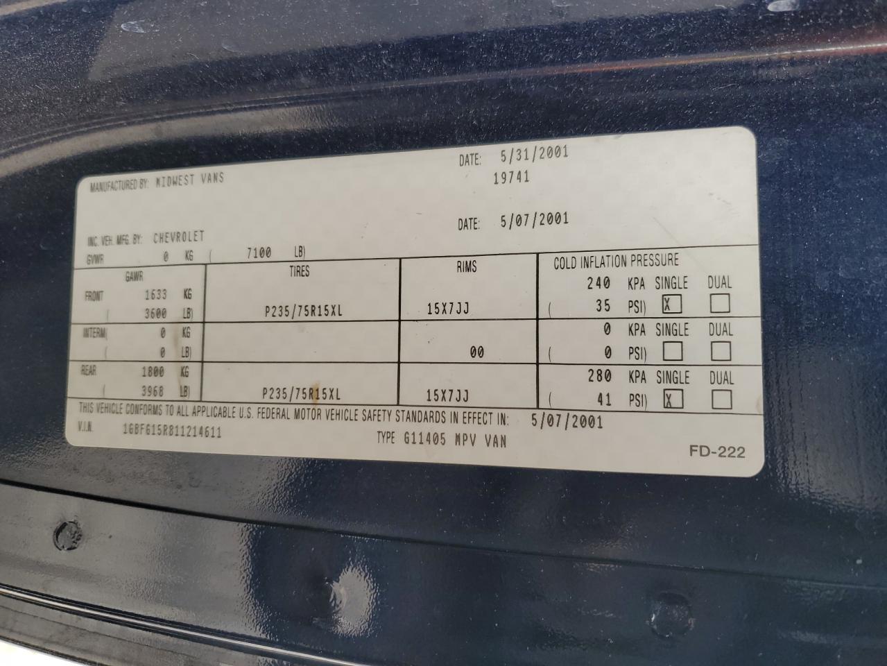 2001 Chevrolet Express - Image 14