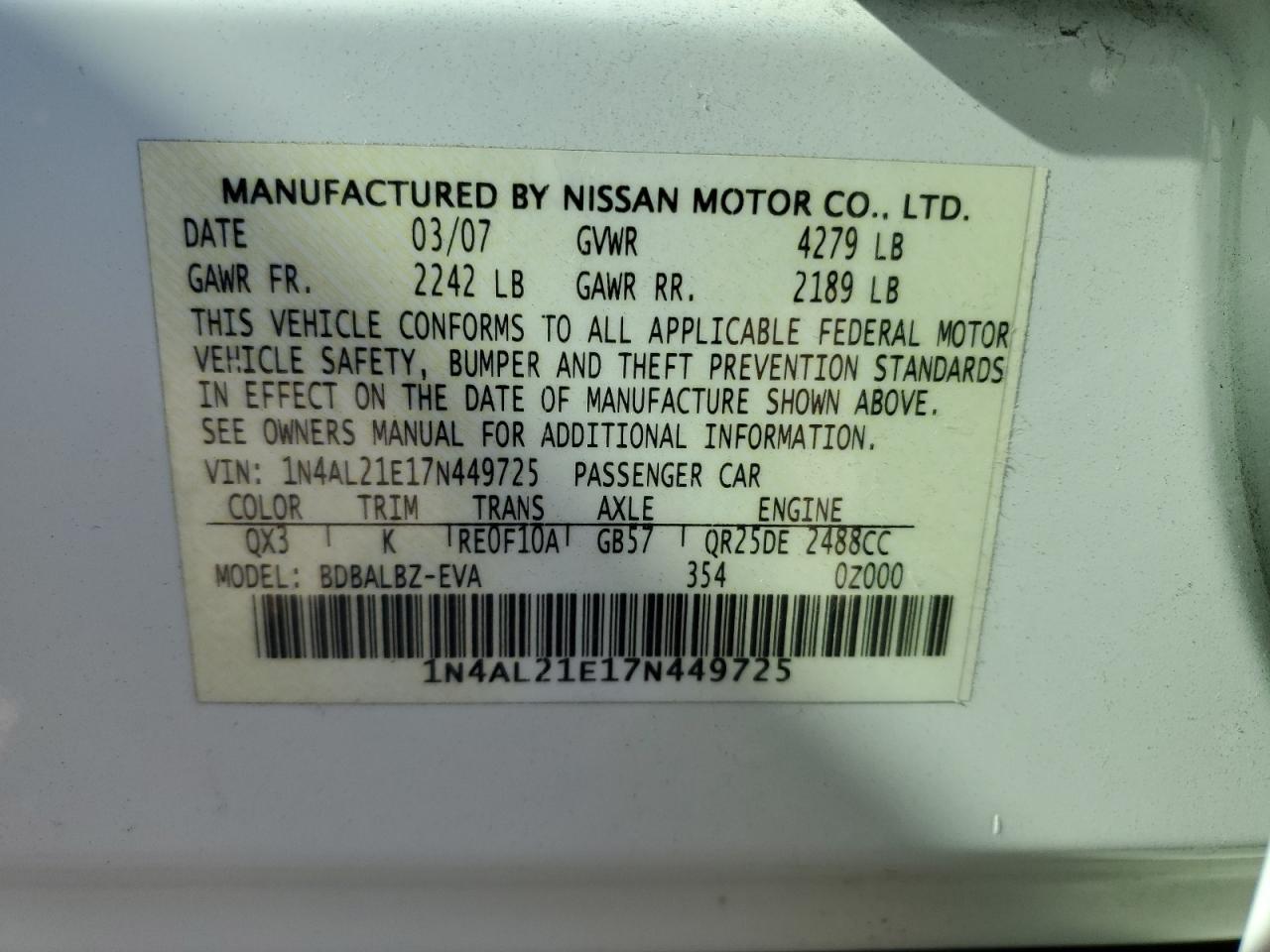 2007 Nissan Altima - Image 12
