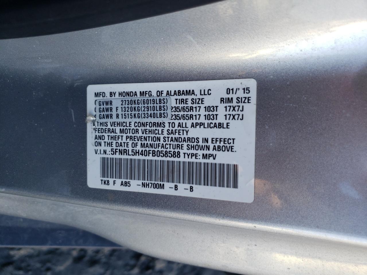 2015 Honda Odyssey - Image 13