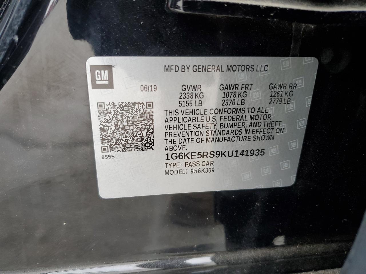 2019 Cadillac Ct6 Premium Luxury Csav VIN: 1G6KE5RS9KU141935 Lot: 42926495