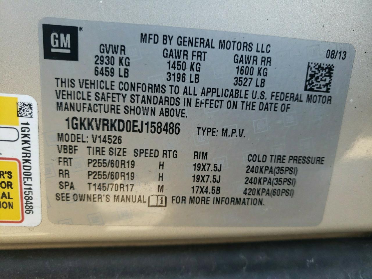 2014 GMC Acadia Slt-1 VIN: 1GKKVRKD0EJ158486 Lot: 92677575