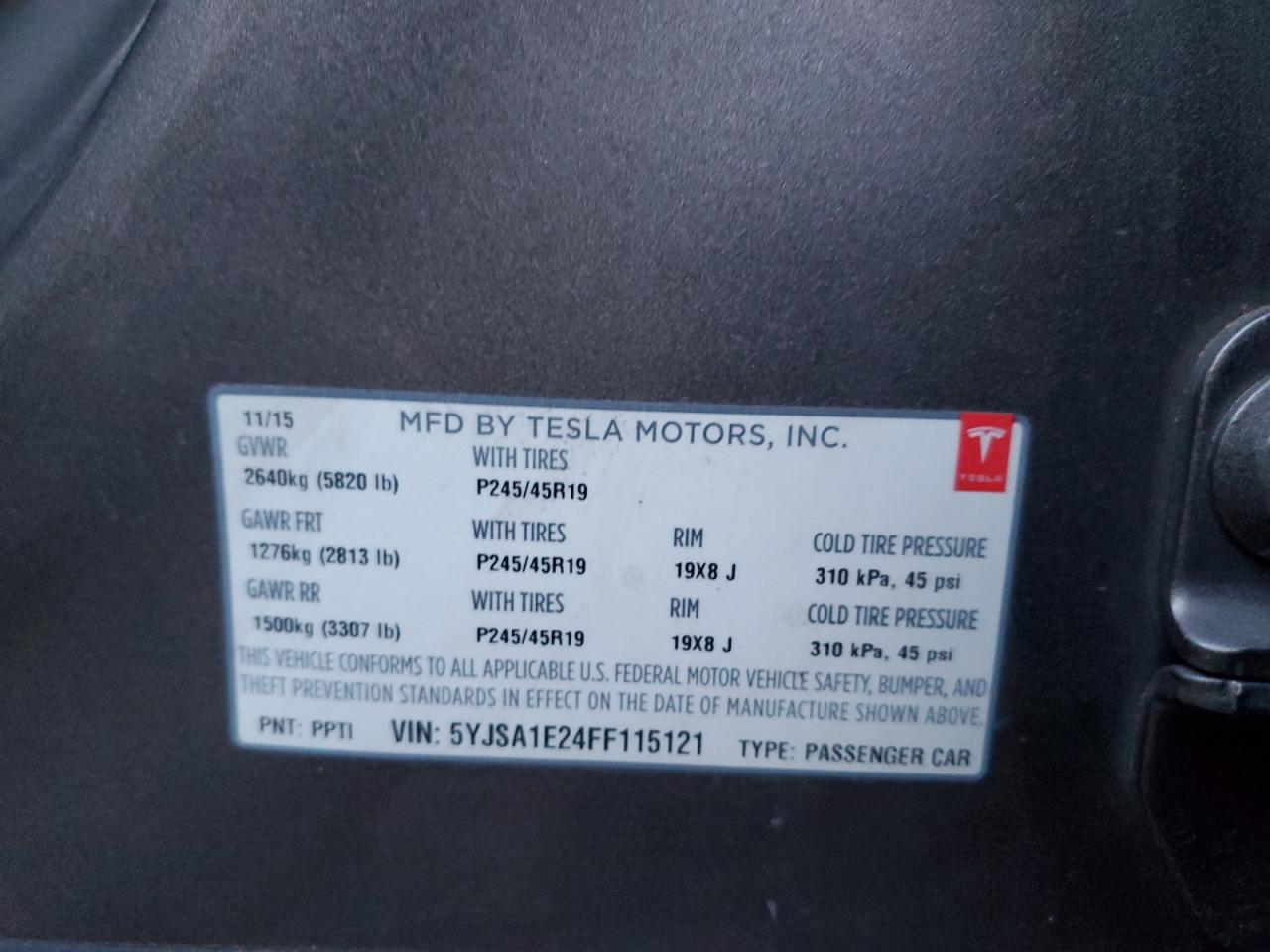 5YJSA1E24FF115121 2015 TESLA MODEL S - Image 12