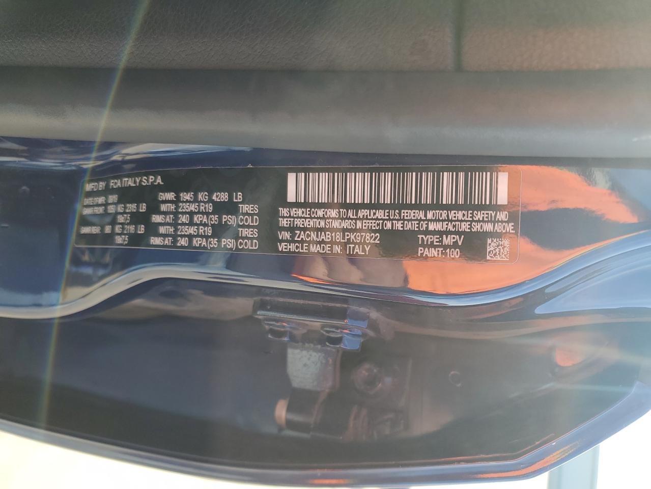 2020 Jeep Renegade Latitude VIN: ZACNJAB18LPK97822 Lot: 88820155