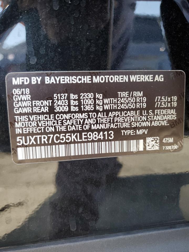 2019 BMW X3 Sdrive30I VIN: 5UXTR7C55KLE98413 Lot: 86753044