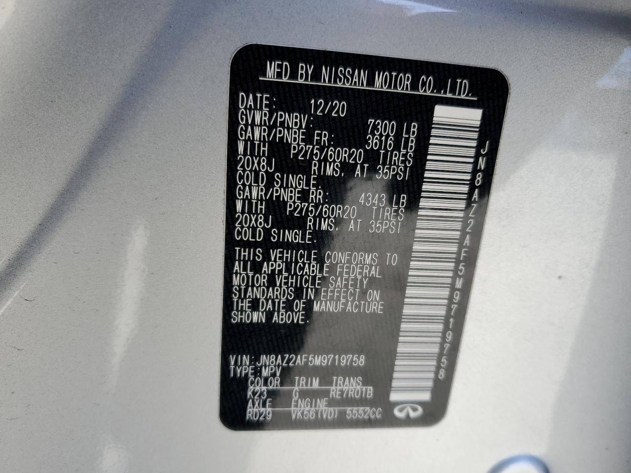 2021 Infiniti QX80 - Image 15