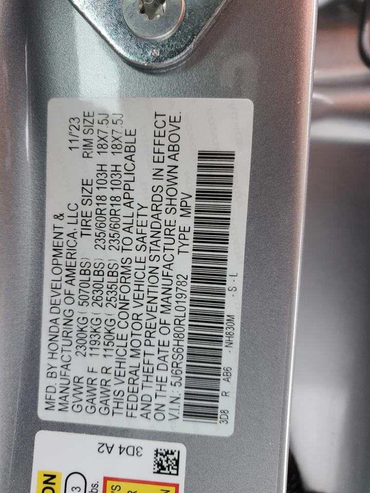 2024 Honda Cr-V Sport-L VIN: 5J6RS6H80RL019782 Lot: 86503664