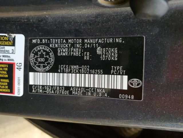 2011 TOYOTA CAMRY BASE