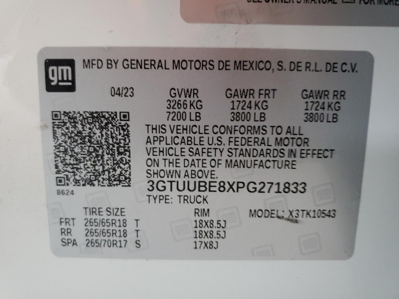 2023 GMC Sierra K1500 Sle VIN: 3GTUUBE8XPG271833 Lot: 43197795