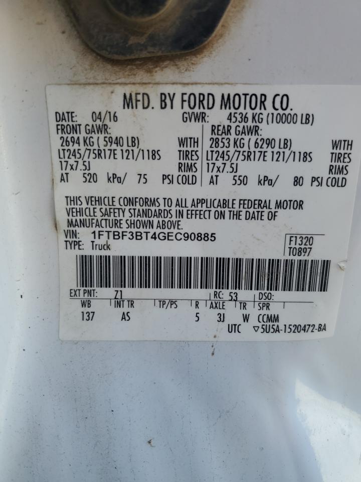 VIN 1FTBF3BT4GEC90885 2016 FORD F350 no.12