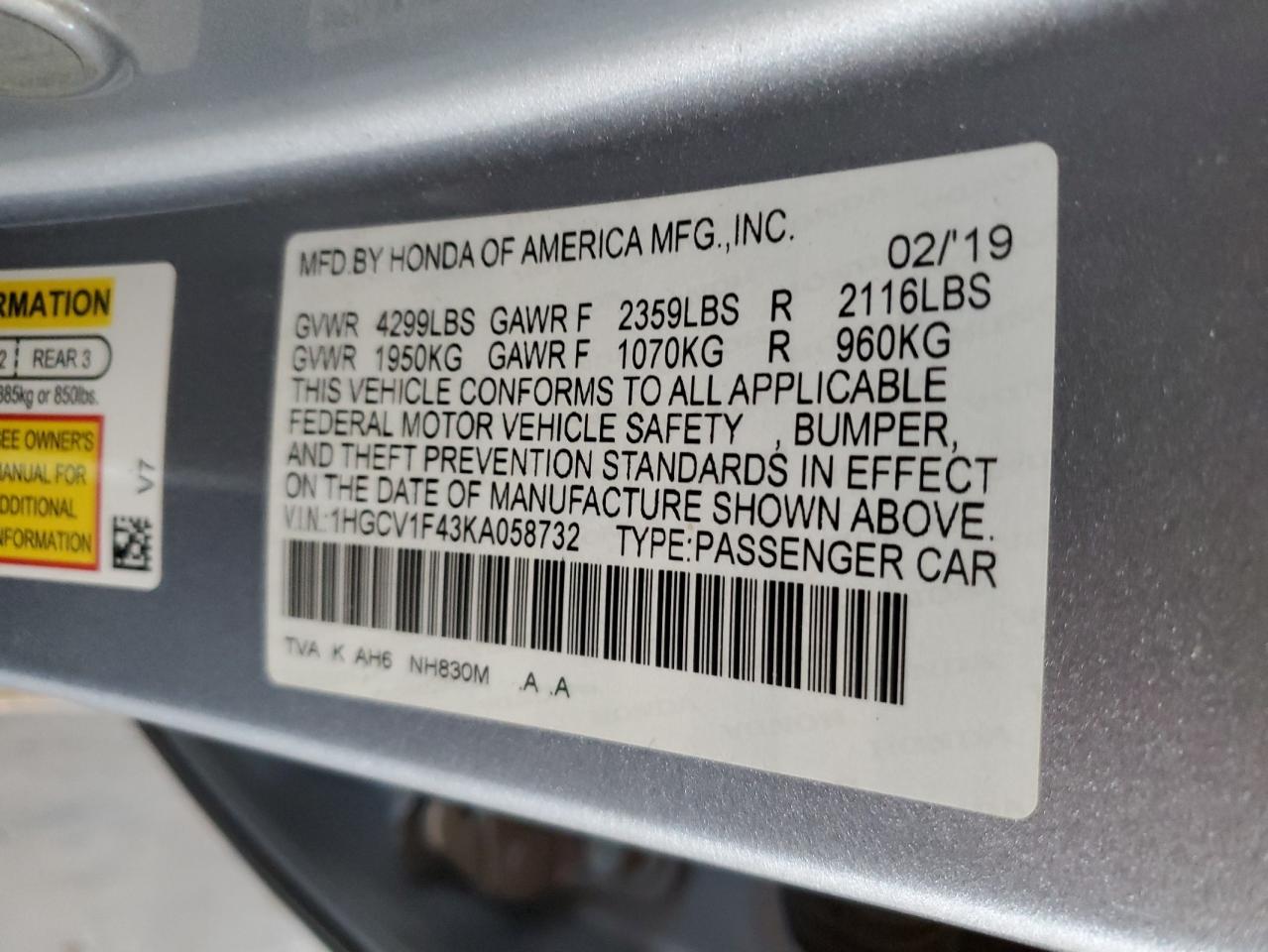 2019 Honda Accord - Image 12