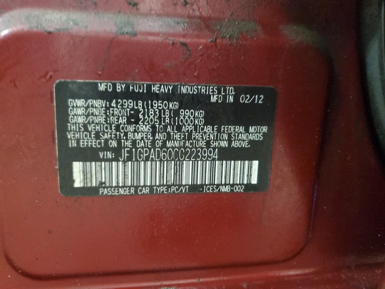 2012 Subaru Impreza - Image 13