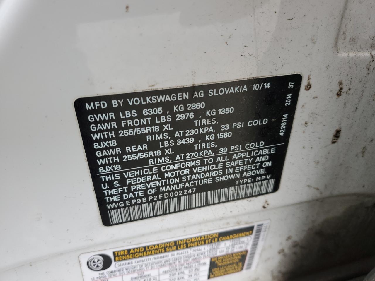 2015 Volkswagen Touareg - Image 15