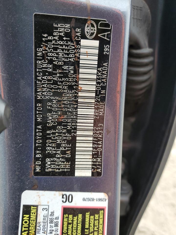 2015 Toyota Corolla L VIN: 2T1BURHE4FC321720 Lot: 42966105