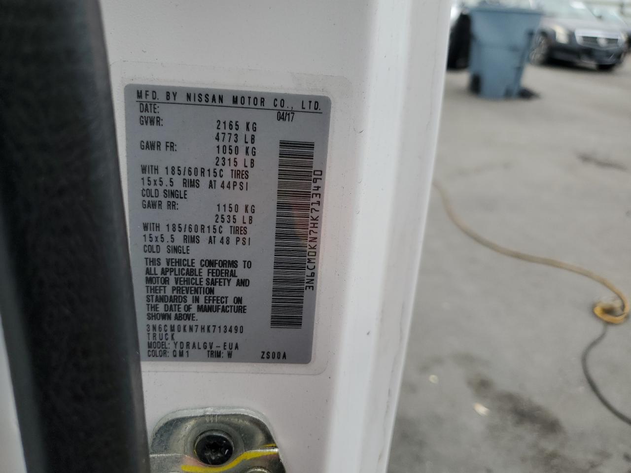 2017 Nissan Nv200 2.5S VIN: 3N6CM0KN7HK713490 Lot: 89099775