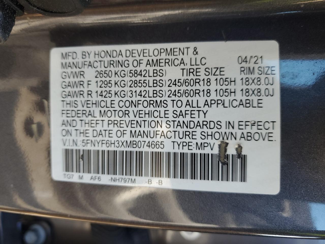 2021 Honda Pilot - Image 15