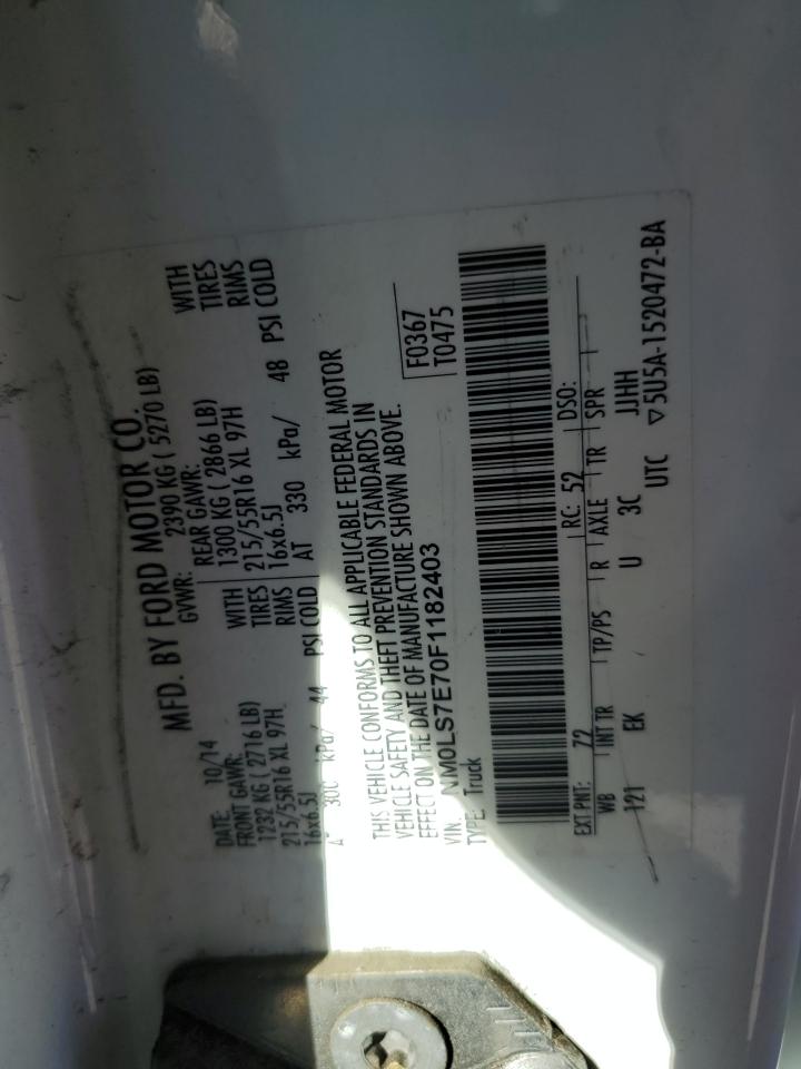 2015 Ford Transit Connect Xl VIN: NM0LS7E70F1182403 Lot: 43826835