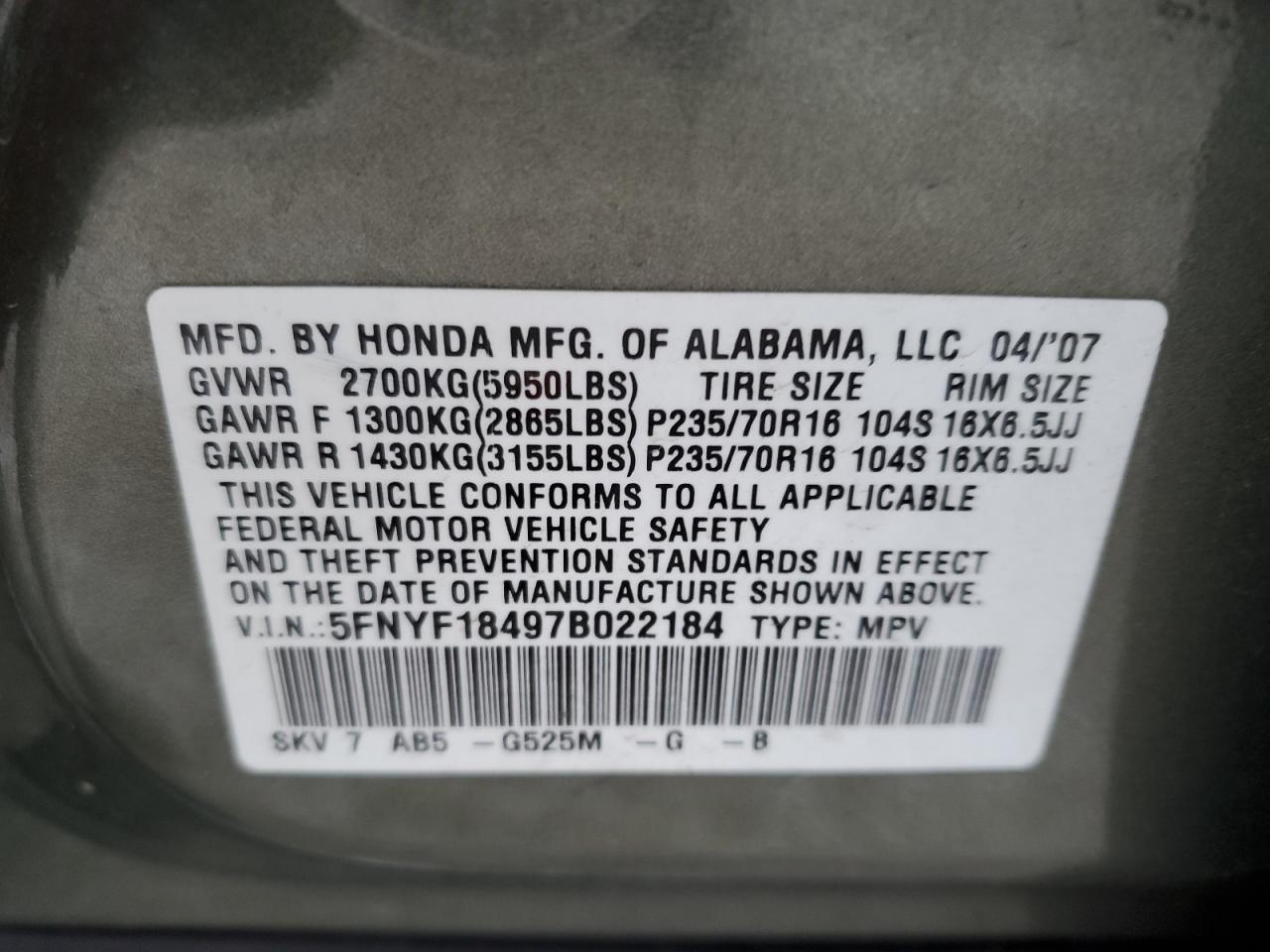2007 Honda Pilot - Image 13