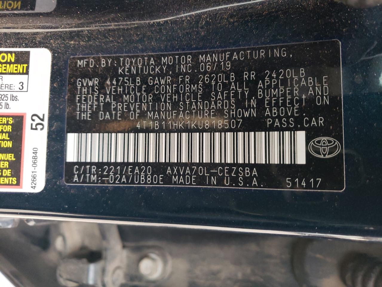 2019 Toyota Camry - Image 12