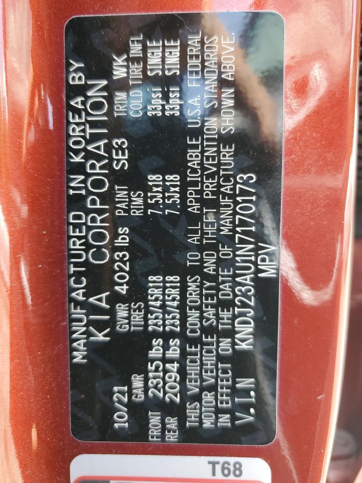 2022 Kia Soul Lx VIN: KNDJ23AU1N7170173 Lot: 41690625