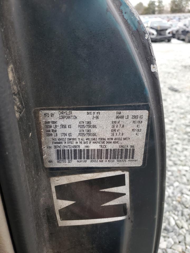 1996 Dodge Ram 1500 VIN: 3B7HC13YXTG149078 Lot: 47874465