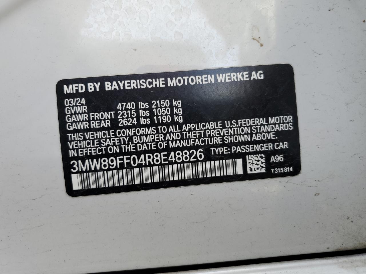 VIN 3MW89FF04R8E48826 2024 BMW 3 SERIES no.12