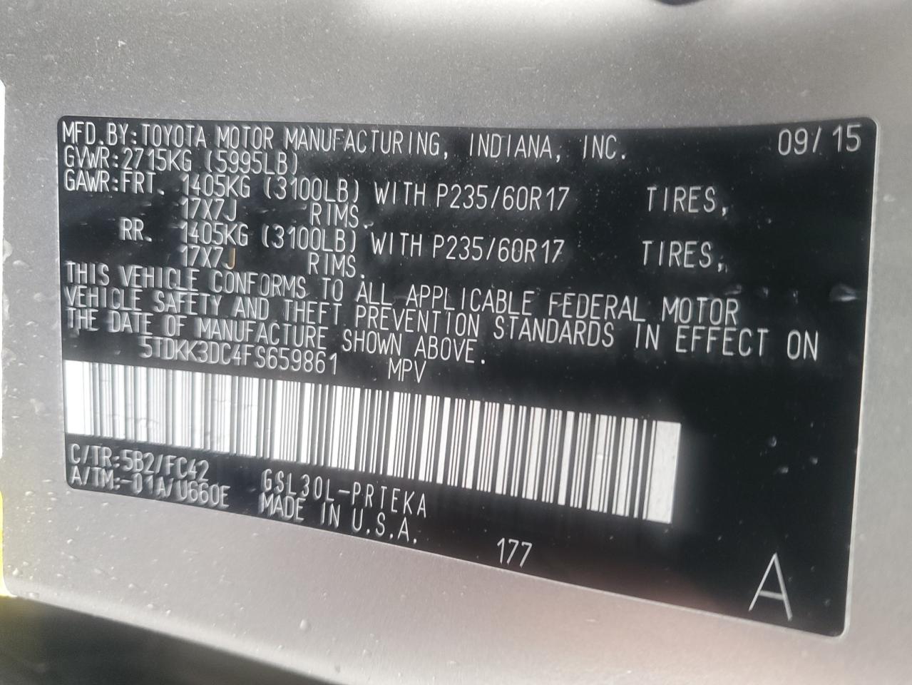 2015 Toyota Sienna - Image 13